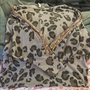 Leopard Print Sweater with Sequin Detail
